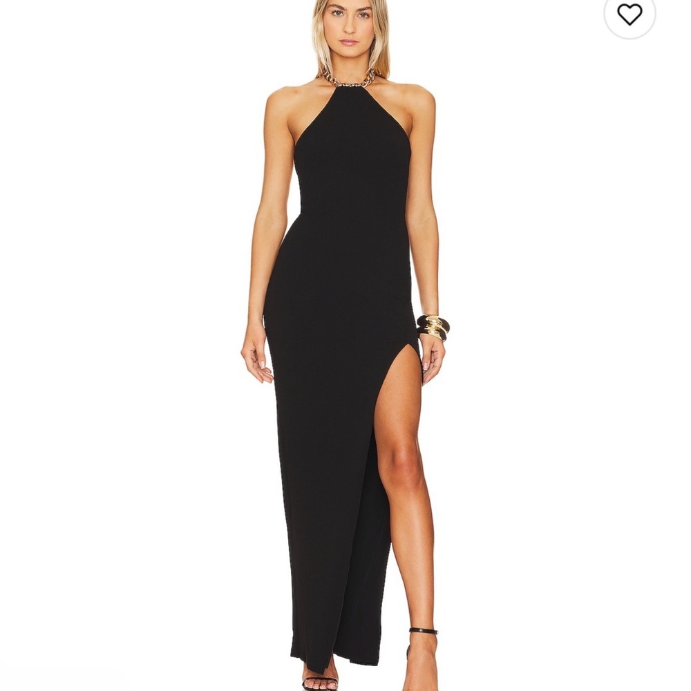 Nookie Scandal Gown Black Backless Halter Dress